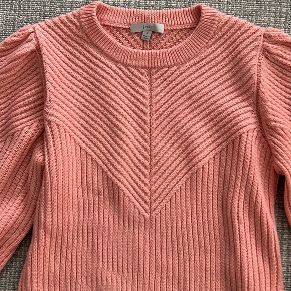 New, JOIE, sweater, puff shoulders, ribbed, knit, size small - Picture 2 of 5